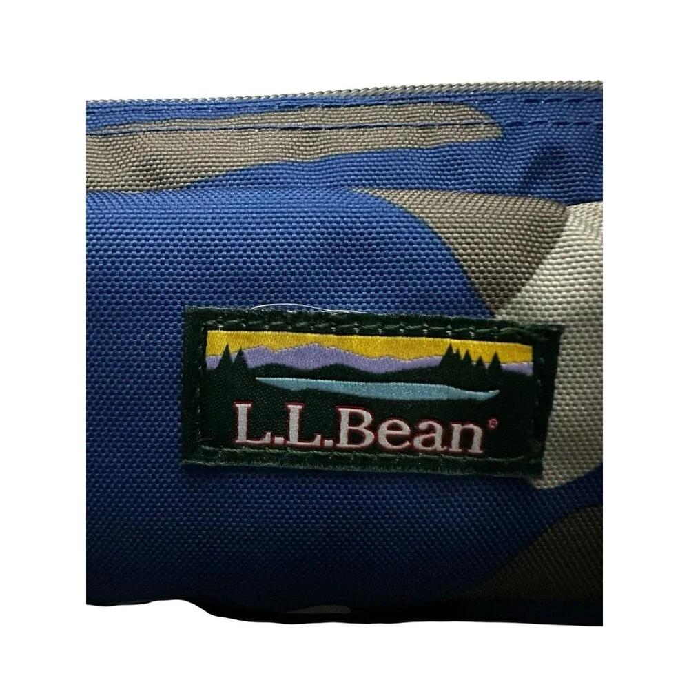 L.L.Bean Blue Camo Zipper Polyester Pencil Case, Cable Organizer, Pouch